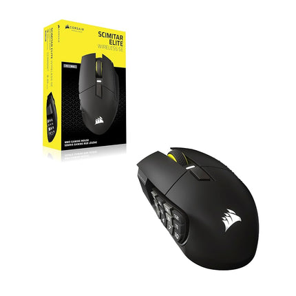 Corsair SCIMITAR ELITE WIRELESS SE MMO PC Gaming Mouse – 33,000 DPI, 16 Programmable Buttons, Key Slider, Elgato Virtual Stream Deck, 1,000Hz Polling, Up to 150-Hour Battery – Gunmetal