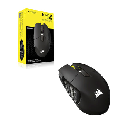 Corsair SCIMITAR ELITE WIRELESS SE MMO PC Gaming Mouse – 33,000 DPI, 16 Programmable Buttons, Key Slider, Elgato Virtual Stream Deck, 1,000Hz Polling, Up to 150-Hour Battery – Gunmetal