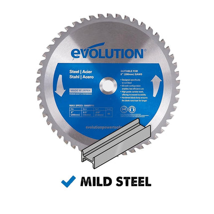Evolution Power Tools 8BLADEMS Steel Cutting Saw Blade, 8-Inch x 50-Tooth