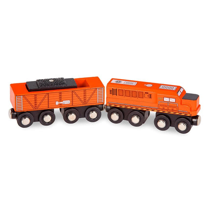 Battat Classic Trains Wooden Train Cars, Magnetic 6-Piece Set, Vehicles
