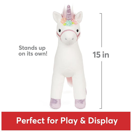GUND Lily Plush Toy Pink Unicorn 1 Year Old White 15"