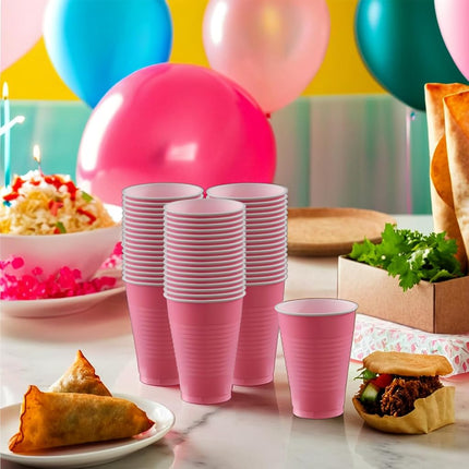 Amscan Table Needs, Big Pack Plastic Cups, Party Supplies, New Pink, 12 Oz 50Ct
