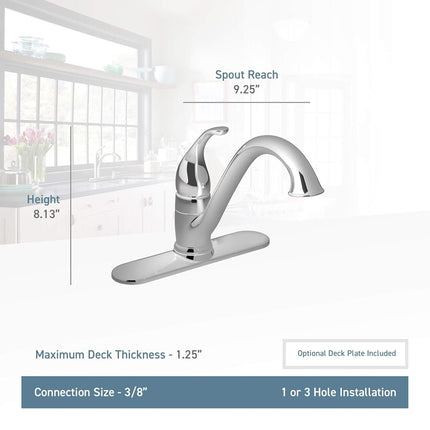 Moen 7825 Camerist One-Handle Low Arc Kitchen Faucet, Chrome