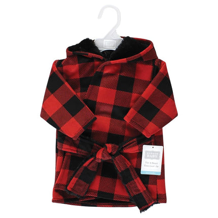 Hudson Baby Peignoir de plage et de piscine unisexe en vison avec doublure en fausse fourrure, motif écossais, 0-6 mois