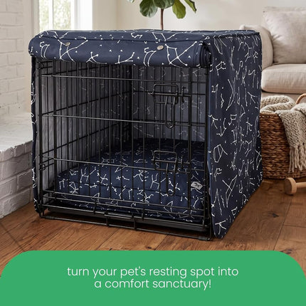 Molly Mutt Rocketman 24-inch Dog Crate Cover, Small Kennel Cover Measures 24” x 18” x 21”, Two Panel Doors Roll Up, Made from Machine-Washable 100% Cotton that is Durable, Breathable & Pre-shrunk
