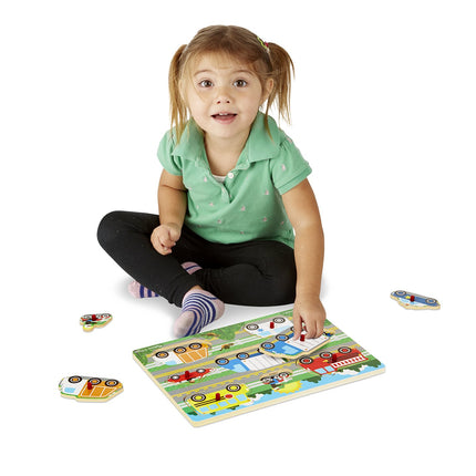 Melissa & Doug Vehicles Wooden Peg Puzzle (8 pcs)