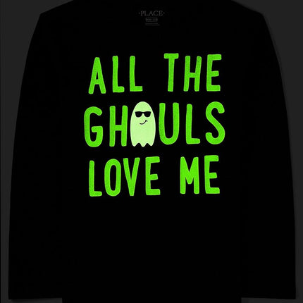 The Children's Place Boys' Long Sleeve Halloween Graphic T-Shirt, Ghouls, Medium