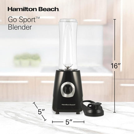 Mélangeur Hamilton Beach Go Sport avec pot en Tritan, capacité de 590 ml, puissance maximale de 600 watts, noir, 51143G