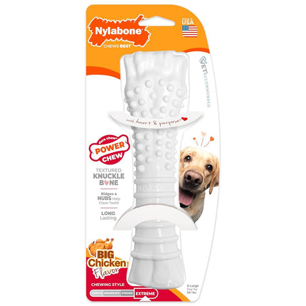 Nylabone Dura Chew Extreme Tough Dog Chew Toy Bone, Chicken Flavour, XL, for Dogs over 23 kg