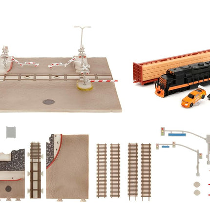 JADA Fast & Furious Final Race Train Nano Scene & 2 1.65" Die-Cast Cars, Toys for Kids and Adults