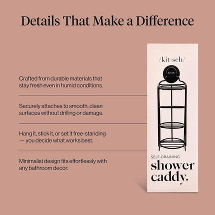 Kitsch Shower Caddy Hanging with Suction Cup