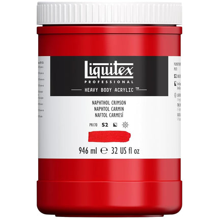 Liquitex Professional Heavy Body Acrylic Paint, 32-oz (946ml) Pot, Naphthol Crimson