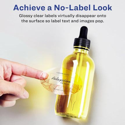 Avery Glossy Clear Oval Labels with Sure Feed, 4" x 6", 20 Glossy Clear Labels, Print-to-The-Edge, Laser/Inkjet Printable Labels