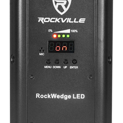 Luz Par DMX inalámbrica Rockville 54w RGBWA+UV con batería recargable (RockWedge LED)