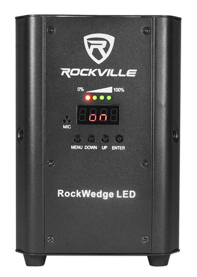 Luz Par DMX inalámbrica Rockville 54w RGBWA+UV con batería recargable (RockWedge LED)