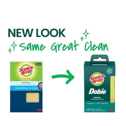 Scotch-Brite Dobie Cleaning Pads, Ideal for Dishwashing, Kitchen, Bathroom and More, Scours Without Scratching, 24 Pads