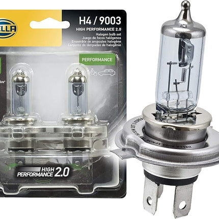 Hella 9003 2.0TB Bombilla Halógena para Faro de Coche 9003 12V 6055W P43T HP2.0 Par