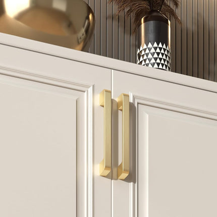 Lepatape Pack of 10 9901GD96 Gold Furniture Handles Brushed Brass Cabinet Handles - Gold Drawer Handles Brass Cabinet Handles Champagne Gold