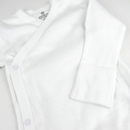 Paquete de 3 pañales tipo body de manga larga de algodón orgánico con cierre lateral de kimono de HonestBaby para bebé, estampado floral esmeralda, 3-6 meses