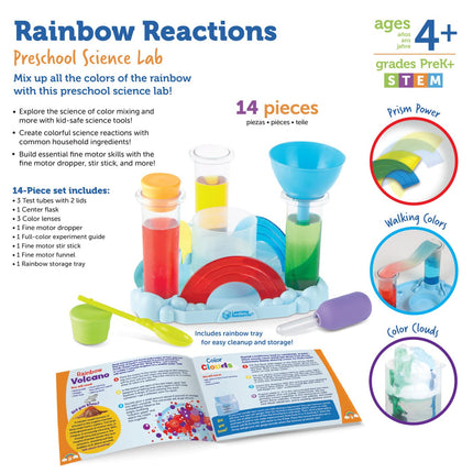 Learning Resources Rainbow Reactions Preschool Science Lab Set, Ages 4+, Colour-Mixing Science Experiments for Kids, STEM Toys for Kids, 14 Pieces