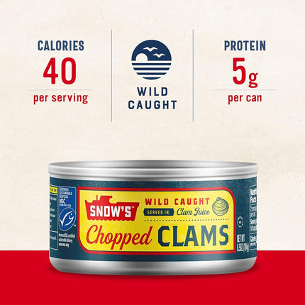 Snows Clam Chopped 6.5-Ounce Cans (Pack Of 12)