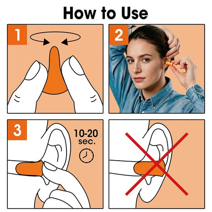 AZEN 600 Pairs Ear Plugs, NRR 32dB Soft Foam Ear Plugs for Sleeping Noise Cancelling, Earplugs for Concerts Shooting Swimming Noise Reduction,Individually Wrapped (Orange)