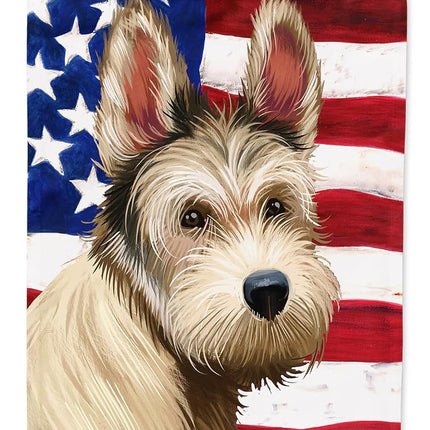 Caroline's Treasures CK6432CHF Berger Picard Dog American Flag Flag Canvas House Size, Large, multicolor