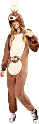 Kangaroo Furry Onesie Costume for Adults - Large-XL
