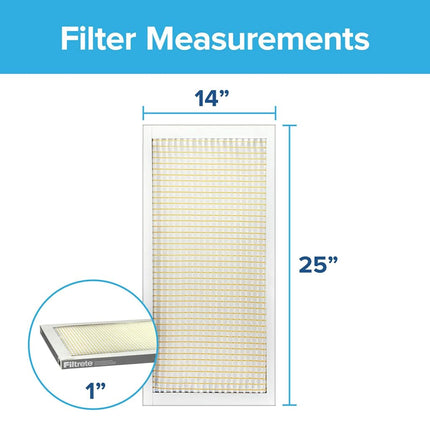 Filtrete Filtro de aire 14x25x1, MPR 300, MERV 5, Clean Living Básico contra el polvo, filtros de aire plisados de 1 pulgada para 3 meses, 6 filtros