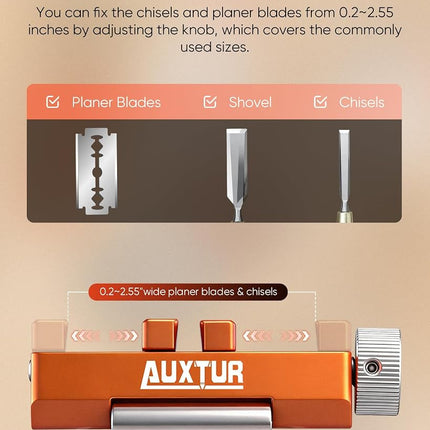 AUXTUR Honing Guide & Chisel Sharpening Jig Set with Angle Rule