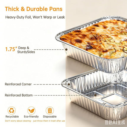 Ezsart 20 Pack 8x8 Aluminum Pans with Lids, 8x8 Foil Baking Pans with Lids