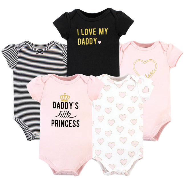 Hudson Baby Unisex Baby Cotton Bodysuits, Daddys L