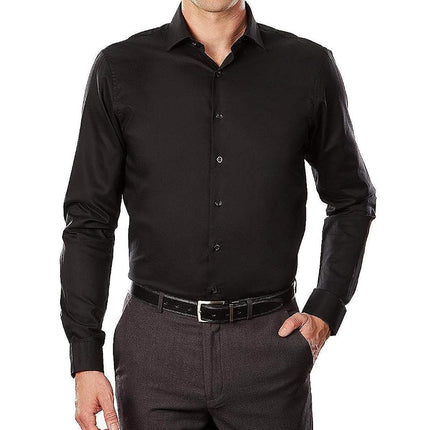 Kenneth Cole Men's Dress Shirt Slim Fit Solid, Bla