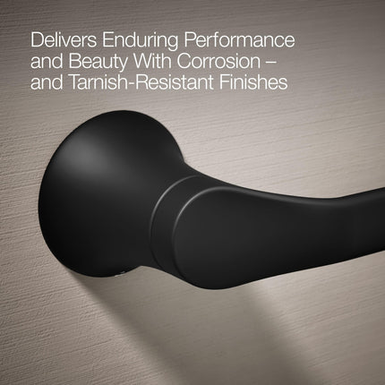 Kohler 27397-BL SIMPLICE Pivoting Toilet Paper Holder, Bathroom Accessory, Matte Black