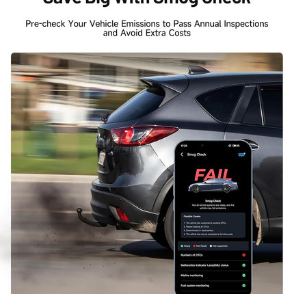 TOPDON Carpal-A OBD2 Code Reader Bluetooth, All System OBD2 Scanner for iOS & Android, Vehicle Health Check, 6 Maintenance Services, Smog Check, Repair Guide, 1 Year Free Update