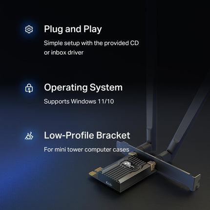 Tarjeta WiFi PCIe TP-Link AC1200 para PC | Bluetooth 4.2 | Tarjeta de red inalámbrica de doble banda (2.4Ghz / 5Ghz) | para juegos, navegación, streaming, etc. - Compatible con Windows 10, 8.1, 8 y 7 (32/64 bits) - (Archer T5E)