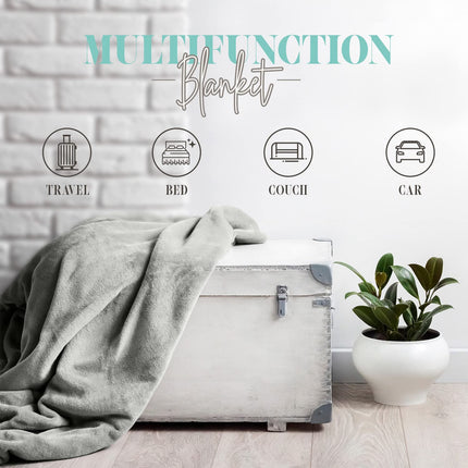 Manta de lujo ultra afelpada Elegant Comfort, con tacto de terciopelo, suave, cálida y acogedora | Manta reversible con reverso de micromink sherpa para cama y sofá, color verde esmeralda liso