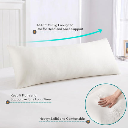 Oubonun Adjustable Long Body Pillow for Adults, Firm Full Body Support 4ft6