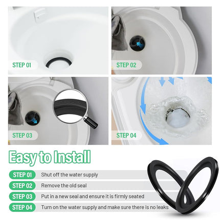 RV Toilet Seal Fit for dometic Toilet Seal | 2pcs RV Toilet Gasket Replacement | Camper Toilet Flush Ball Seal Kit for Dometic 300 310 320 Toilet Parts 385311658 | Premium Rubber NO MORE LEAKS - Black