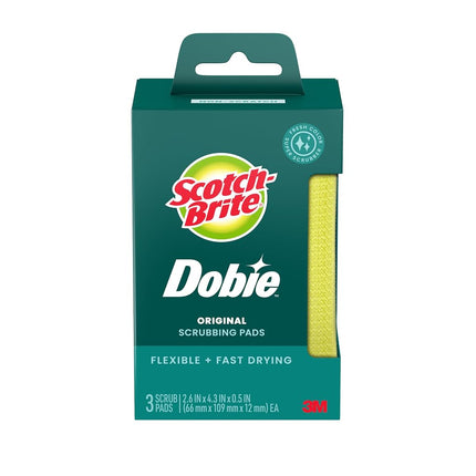 Scotch-Brite Dobie Cleaning Pads, Ideal for Dishwashing, Kitchen, Bathroom and More, Scours Without Scratching, 24 Pads