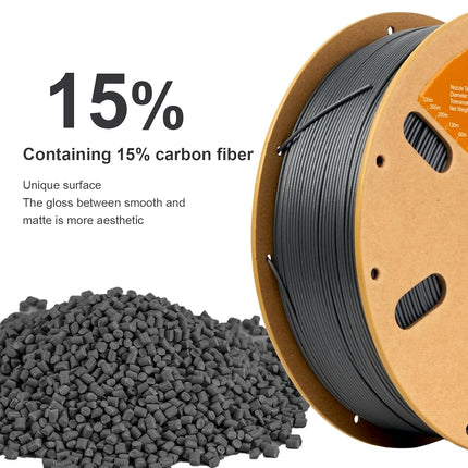 ERYONE PETG Carbon Fiber Filament 1.75mm +/- 0.03mm, PETG CF 3D Printer Filament, 1kg Spool (2.2LBS) 2 Pack, 2kg Black