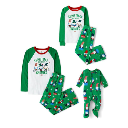 The Children's Place Baby Family Matching, Holiday Pajama Sets, Fleece, Green Christmas with My Gnomies, XX-Large