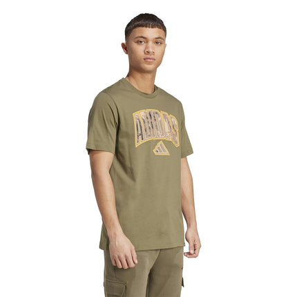 adidas Men's Camouflage Graphic T-Shirt, Olive Strata/Script, XL Tall