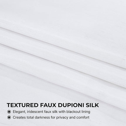 HPD Half Price Drapes PDCH-KBS1BO-120 Blackout Vintage Textured Faux Dupioni Curtain (1 Panel), 50 X 120, Ice