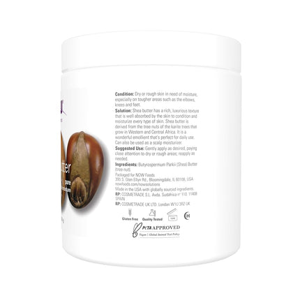 NOW Solutions, Shea Butter, Skin Emollient, Seals in Moisture for Dry Rough Skin, 16-Ounce