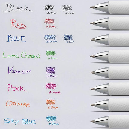 Pentel Energel Rtx Retractable Pearl Pens - Needle Tip - Fine Point, 0.5 mm - Energel Liquid Gel Ink Pens, Pack of 5,+ 3 Refills