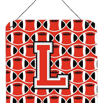 Caroline's Treasures Letter L Football Scarlet and Grey Wall or Door Hanging Prints CJ1067-LDS66, Multicolor, 6" H x 6" W