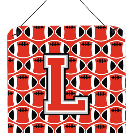 Caroline's Treasures Letter L Football Scarlet and