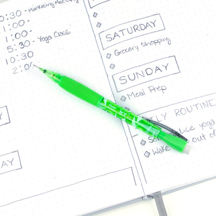 Pentel ICY Mechanical Pencil, 0.5mm, Tinted Lime Green Barrel, Box of 12 (AL25TK-R1)