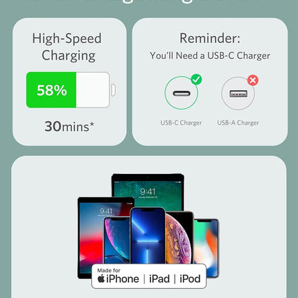 Anker Powerline III Flow, USB C to Lightning Cable for iPhone 12 Pro/11/X/XS/XR/ 8 Plus, AirPods Pro, (6ft) [MFi Certified] Supports Power Delivery, Silicone(Charger Not Included) (Mint Green)